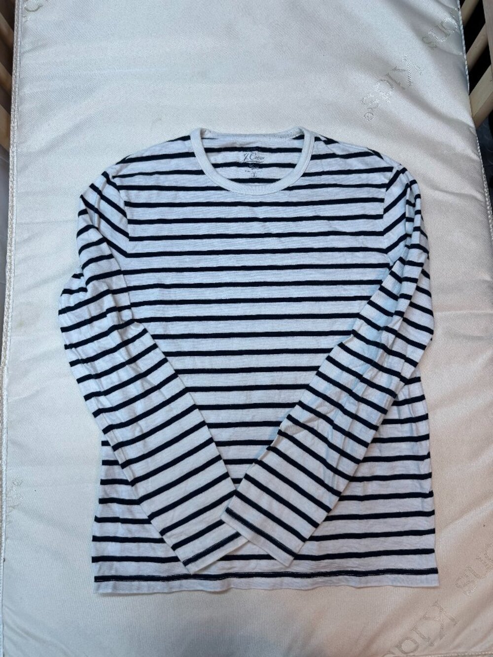 J.Crew Knit Goods Breton Stripe Long Sleeve Tee Navy White Size S